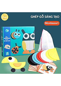 Đồ Chơi Xếp Hình Gỗ Con Vật Montessori - Ghép Hình Thông Minh Phát Triển Tư Duy Cho Bé