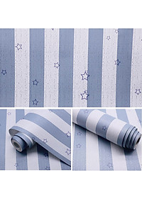 10M Giấy dán tường Trắng Xanh Ngôi sao WP0070