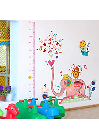 Decal dán tường thước đo voi hồng