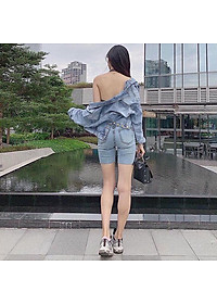 áo khoác jean nữ dáng croptop