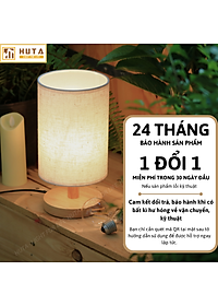 Đèn Ngủ Gỗ HUTA Light For Life G1 Chao Tròn Vintage Dễ Thương, Decor Trang Trí Phòng Ngủ, Điều Chỉnh Độ Sáng, Bóng Led Sáng Vàng Tiết Kiệm Điện