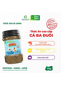 Thức ăn Cá 3 đuôi, Cá vàng, Gold fish GREENABC – Protein 40 thúc đẩy lên đầu, lên màu đẹp – Hộp 50g