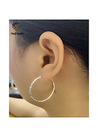 Bông tai bạc Ý 925 Huệ Ngân - Vòng to xinh RYE30C14101
