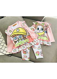 Đồ bộ ngủ dài tay cho bé gái kuromi hello kitty từ 12-40kg chất thun lạnh mềm mịn mát