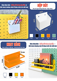 Phụ kiện hộp bút + khay đựng + kệ L ngắn + kệ L Dài + móc treo Dola Home - Phụ kiện bảng lỗ Pegboard kim loại