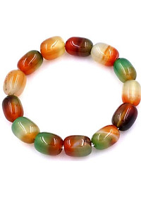 Vòng tay chuỗi hạt Lu Thống Thạch Anh Xanh Nâu Bầu 12mm x 16mm - hợp mệnh Mộc, mệnh Hỏa