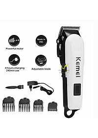 Tông Đơ Cắt Tóc KEMEI 809C Loại Có Dây, Công Suất 12W TẶNG Bộ Kéo + Áo Choàng,Lưỡi Cắt Titatium, Động Cơ Hạn Chế Tiếng Ồn - Máy Hớt Tóc Đa Năng - Hàng Chính Hãng