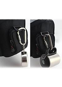 Móc Đa Năng Móc Khóa Nhôm Đi Phượt Carabiner Chữ D Khoá Xoay 8cm