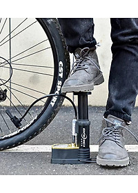 Bơm mini đạp chân - Bơm đa năng - Bơm được xe đạp, xe máy, các loại bóng, phao có đồng hồ đo áp suất - Tặng kim bơm các loại - Chính Hãng