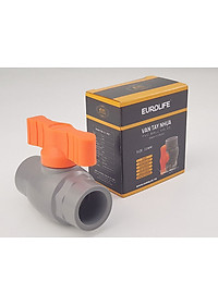 Van uPVC thân đúc bi nhưa ABS 21, 27, 34, 42, 49, 60mm Eurolife EL-VN (tay cam)