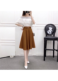 Chân váy xòe kèm belt sang trọng