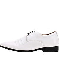 Giày Nam Cột Dây Đen Huy Hoàng HT7751 - Trắng