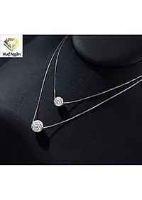Dây chuyền bạc Ý 925 Huệ Ngân - Bồ công anh 2 tâng xinh xắn PP1205
