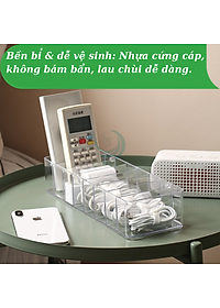 Hộp Nhựa Trong Suốt Đựng Cáp Sạc & Phụ Kiện - Hộp Chia Ngăn Đa Năng Lưu Trữ Dây Sạc- Hộp Đựng Dây Cáp Mini Có Nắp Đậy- Hộp Nhựa Trong Suốt Đựng Đồ Công Nghệ- Hộp Lưu Trữ Dây Điện, Củ Sạc, Văn Phòng Phẩm