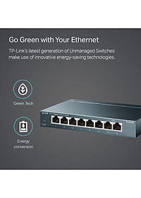 Switch TP-Link TL-SG108 Gigabit Hàng Chính Hãng - 8 cổng RJ45 10/100/1000Mbps, Vỏ Kim Loại
