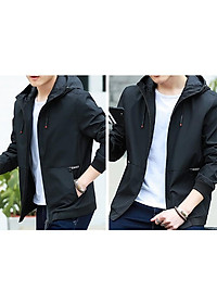 ÁO KHOÁC DÙ NAM 2 LỚP CÓ NÓN -XÁM