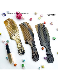  Lược Sừng Vân Nưa Chuôi Cuốn (Size: XL-20cm) Họa Tiết Uốn Lượn Sắc Sảo, Chăm sóc tóc - COH160