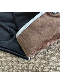 Bao tay nữ lót lông YAOYAO Găng tay nữ da cừu bấm cúc trắng - BHY9748 Găng tay da cảm ứng. Hàng chính hãng.