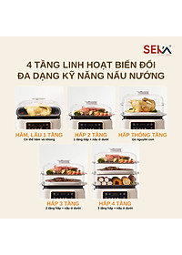 (HOT NEW) Nồi Lẩu Hấp 4 Tầng 24L SEKA SK6620 - 1500W Đa Năng 4 in 1 Hấp, Lẩu, Khử Trùng, Tiệt Trùng - Hàng Chính Hãng Bảo Hành 2 Năm