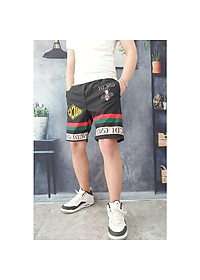 Quần short đùi GNCDI thời trang nam cao cấp TC với họa tiết in con ong và họa tiết sọc trên ống quần hợp thời trang-k021
