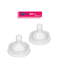 Bộ 2 núm ti Philips Avent SCY966/12 cổ rộng size 6 (từ 9 tháng) - Hàng Chính Hãng