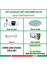 Máy Massage Lưng Và Thắt Lưng Nikio NK-158 - Công Nghệ Mát Xa Cải Tiến 4in1: Nhiệt Nóng, Xung Điện, Rung, Túi Khí - Hỗ Trợ Điều Trị Thoát Vị Đĩa Đệm, Thoái Hóa, Đau Cột Sống Lưng - Dòng Không Dây Pin Sạc, Có Remote Điều Khiển