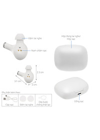 Tai nghe Bluetooth True Wireless Rapoo I300 Trắng - Hàng chính hãng