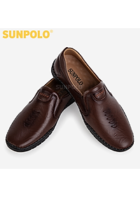 Giày Lười, Giày Mọi Nam Da Bò SUNPOLO CS5052 (Đen, Nâu)
