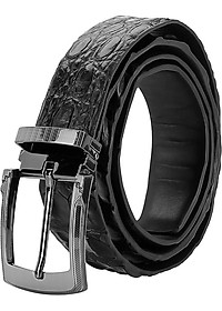 Thắt Lưng Nam Da Cá Sấu Gai Lưng Đầu Kim Huy Hoàng HT4727 - Đen