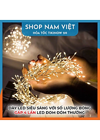 Dây Đèn Led Đom Đóm Nguyệt Quế Quấn Cây, Trang Trí Ngoài Trời, 8 Chế Độ Chớp