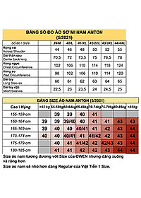 Áo Sơ Mi Nam Công Sở Trung Niên Thương Hiệu Anton Dài Tay Màu Ghi Vải Cotton Kẻ Sọc Đen- AC151