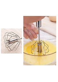 Dụng Cụ Đánh Trứng Cầm Tay Dạng Ấn Trục Xoay Tự Động - Chất Liệu Thép Không Gỉ 304 Cao Cấp - Chính Hãng MINIIN