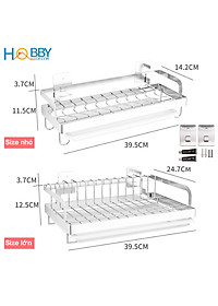 Kệ để chén đĩa đa năng dán tường inox 304 Hobby home decor KCD