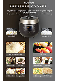 Nồi cơm điện tử áp suất Cuckoo 1.8 lít CRP-R1000F màu đen - lòng nồi chống dính cao cấp phủ Xwall Diamond -Sản xuất tại Hàn Quốc - bản Quốc Tế tiếng Anh - Hàng chính hãng Cuckoo Việt Nam