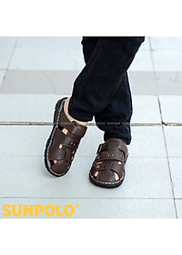 Dép Rọ Nam Da Bò Cao Cấp SUNPOLO SUA20