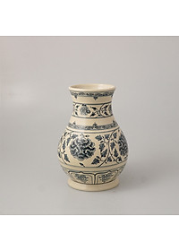 Bình hoa sen cổ gốm Chu Đậu (S1) - Kích thước F19.5 x H27 cm