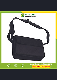 Túi Đeo Chéo Canvas Messenger Ipad Oxford Cao Cấp Màu Đen Có Dây Kéo Và Ngăn Phụ Trong Ngoài Thời Trang Cá Tính