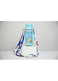 Bình nước cầm tay họa tiết thú cưng kèm dây đeo bình điều chỉnh độ dài, dung tích 500ml, in họa tiết thú cưng bắt mắt