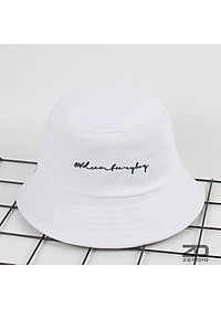 Nón bucket, mũ tai bèo nam nữ vành tròn Hàn Quốc thêu chữ ký, vải cotton cao cấp