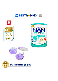 Sữa bột Nestlé NAN OPTIPRO PLUS 4 1500g/lon với 5HMO Giúp tiêu hóa tốt