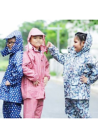 Bộ Áo Mưa Trẻ Em Vải Dù Hoạt Hình Cho Bé Từ 9-11 Tuổi, Áo Mưa Trẻ Em Cute, Chống Thấm An Toàn
