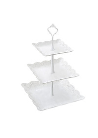 Khay Đựng Bánh Kẹo, Hoa Quả 3 Tầng Hình Vuông