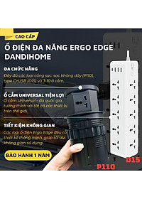 Ổ cắm điện đa năng Ergo Edge DandiHome an toàn chống cháy chống giật, bảo hành 12 tháng