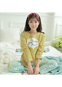 Bộ Đồ Bầu Và Sau Sinh Azuno AZ1014 Mặc Nhà Dài Tay Thu Đông Có thiết Kế Khe Mở Cho Con Bú Tiện Lợi