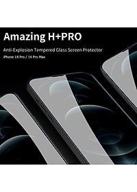 Miếng dán kính cường lực cho iPhone 14 Pro Max (6.7 inch) Nillkin Amazing H+ Pro (mỏng 0.2 mm, vát cạnh 2.5D, chống trầy, chống va đập) - hàng nhập khẩu