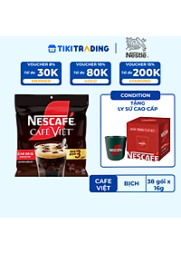 [Tặng Hũ Thủy Tinh NESCAFÉ (Tet 26) NESCAFE 750ml] Cà phê Hòa tan NESCAFÉ CAFÉ VIỆT 35 gói Vị Mạnh đặc trưng