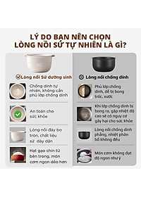 Nồi cơm điện lòng sứ dưỡng sinh 1.2L Mishio MK381 - Hàng chính hãng 