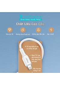 Dây cáp sạc nhanh Rockspace Z18 dành cho iphone, chuẩn PD 20W, ổn định, không nóng máy - Hàng chính hãng