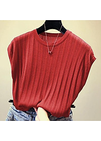 Áo len nữ ngắn tay trơn cổ tròn nhiều màu Haint Boutique Al15