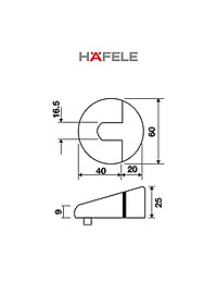 Chặn Cửa Kẽm Mạ Nikel Mờ Hafele - 489.70.260 (Hàng chính hãng)